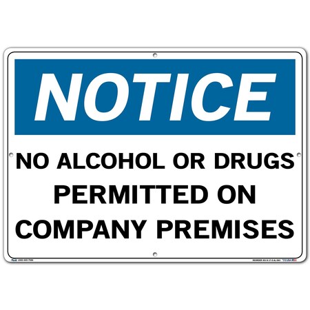 Vestil Aluminum Sign, 14-1/2" Height, 20-1/2" Width, Aluminum, Rectangle, English SI-N-17-E-AL-063